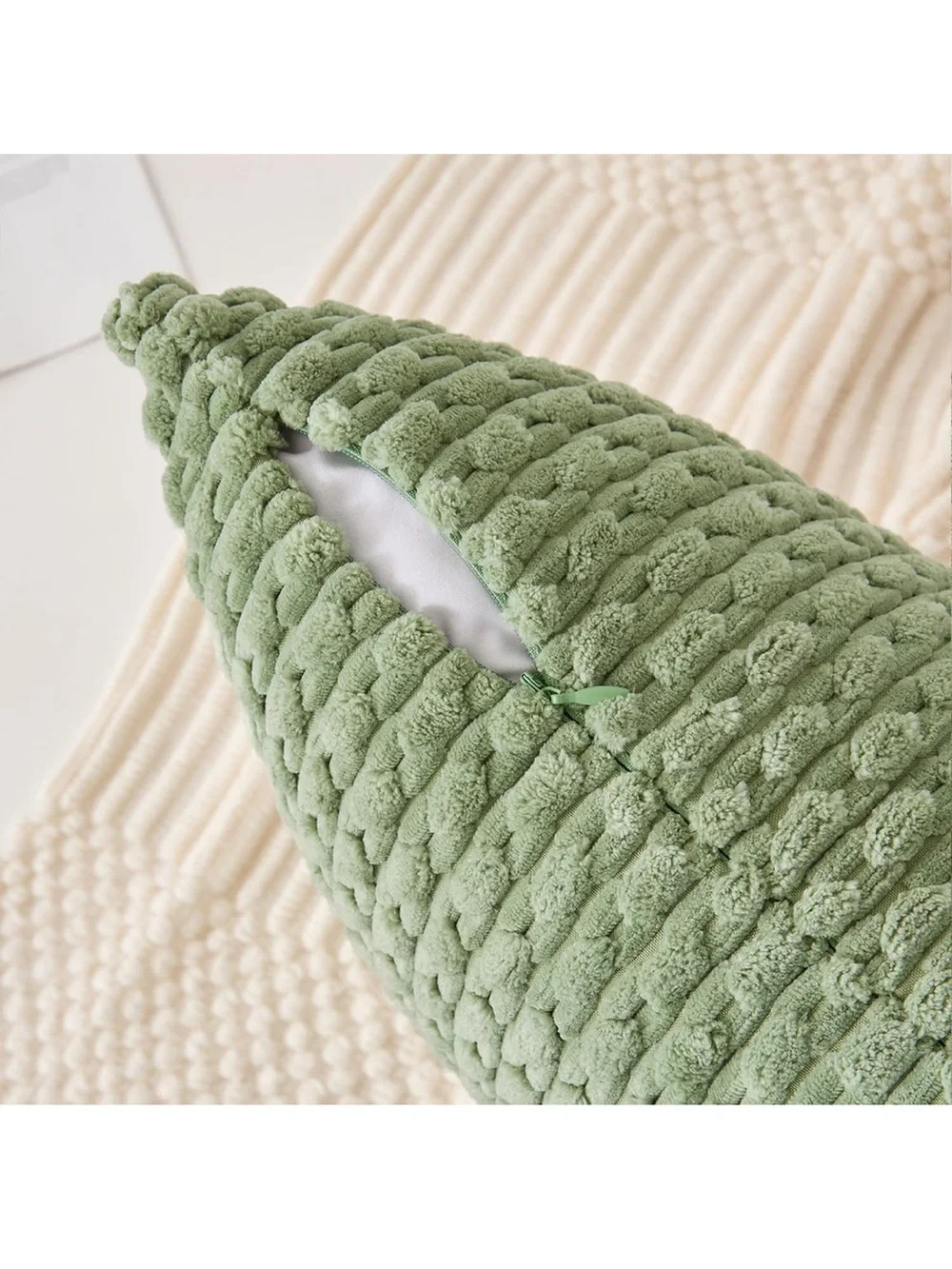 Euro Sham Pillow Covers 28x28 Inch 2 Packs Soft Boho Striped Corduroy